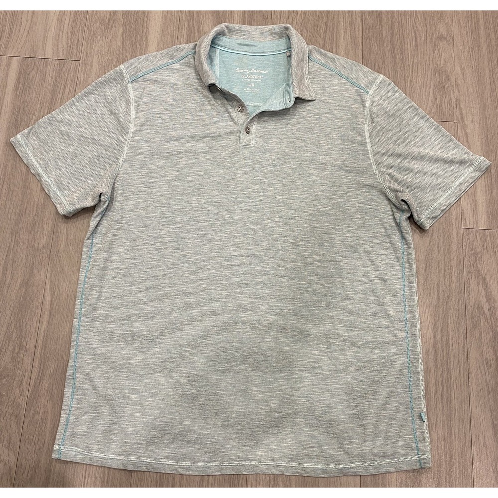 Tommy Bahama Large Island Zone Teal Blue Men's Polo Shirt L